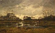 Un jour de mars a la mare aux fees. Fontainebleau 1876 - Maartse dag aan de feeenplas Alphonse Asselbergs